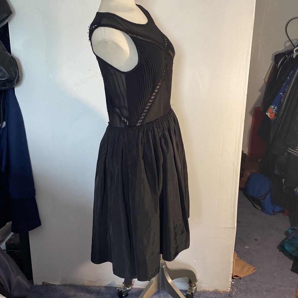 The kooples black dress size xs chiffon lace taffeta - Picture 5 of 10
